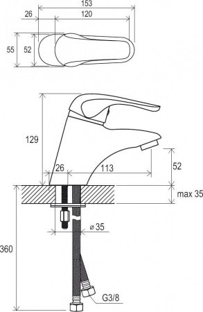 Смеситель для раковины Ravak Rosa X070022 хром