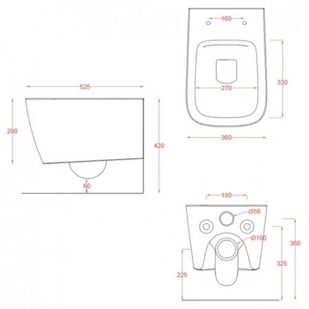 Унитаз подвесной ArtCeram A16 ASV003 безободковый