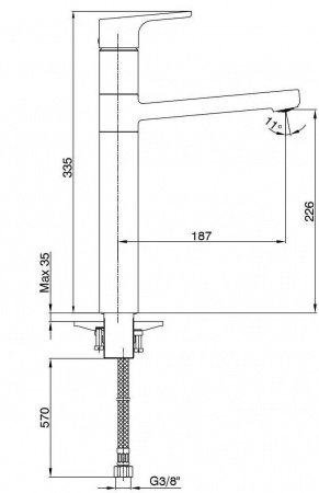 Смеситель для раковины E.C.A Luna 102808949EX золото