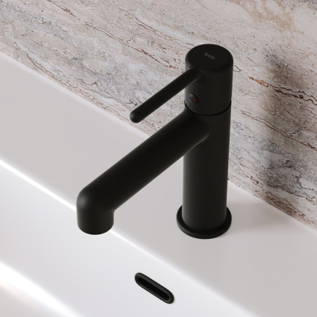 Cмеситель для умывальника, черный матовый, Aiger, IDDIS AIGBL00i01