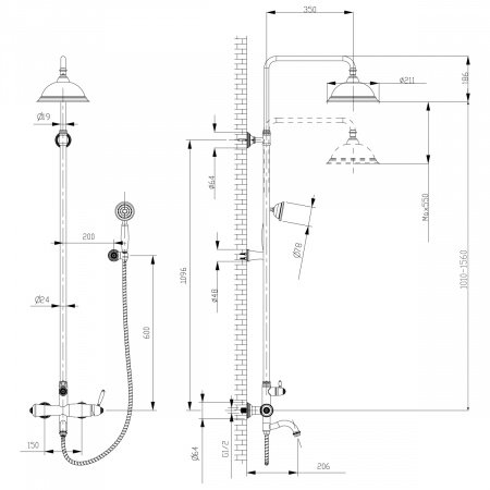 Душевая стойка Lemark Spark LM6762RG золото