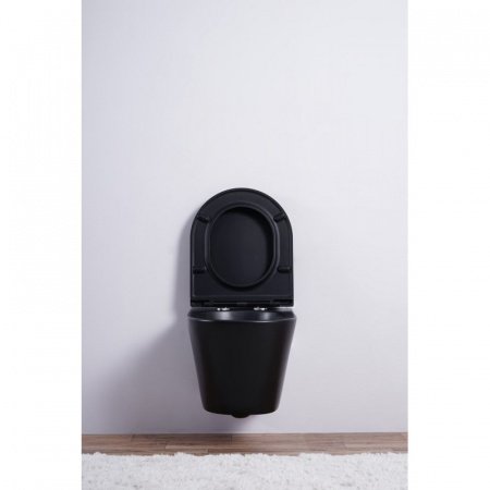 Унитаз подвесной Esbano CLAVEL черный матовый, с сиденьем микролифт