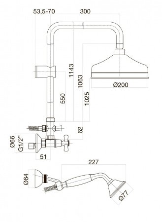 Душевая стойка Webert Armony AM760405017 хром