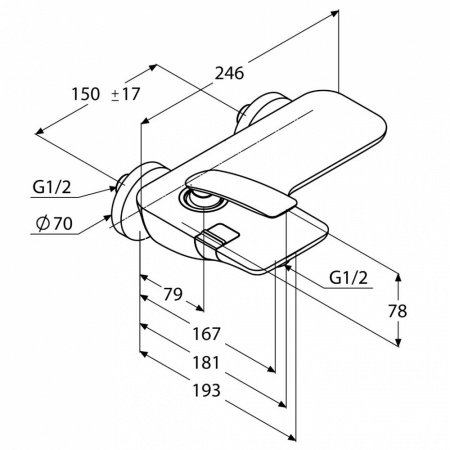 Смеситель для ванны с душем Kludi Balance 524458775 хром/черный матовый