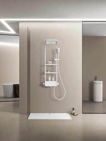 Душевая стойка с термостатом AQUAme AQM8003W белый матовый