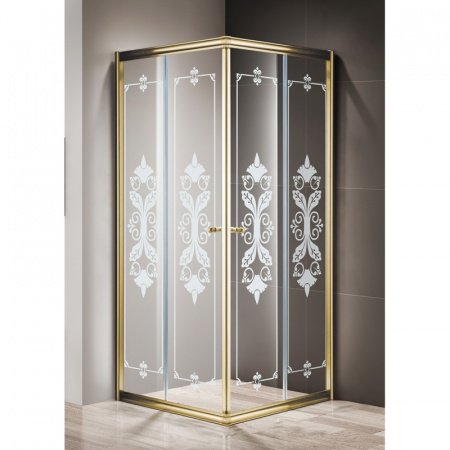 Душевой уголок Cezares Giubileo A-2 90х90 профиль Золото стекло прозрачное