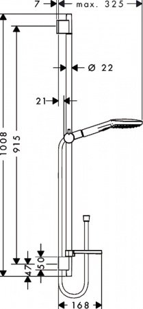 Душевой гарнитур Hansgrohe Raindance Select Е 26621 Хром