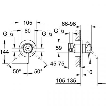 Гигиенический душ со смесителем Grohe BauClassic 124902 хром