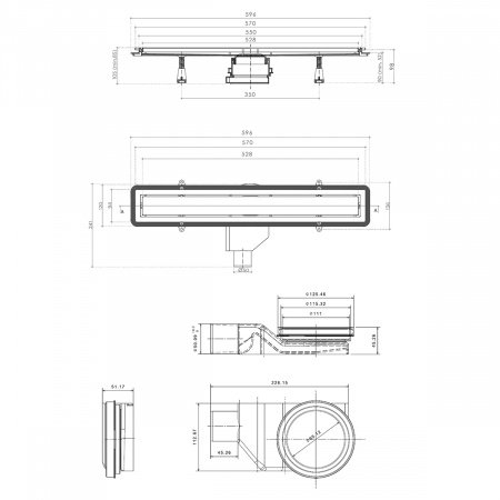 Душевой лоток Pestan Confluo Premium White Glass Line  550