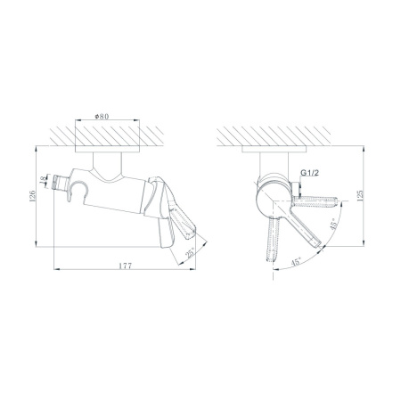 Гигиенический душ со смесителем D&K Rhein DA1464501, хром