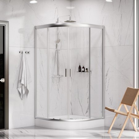 Душевой угол Am.Pm Gem 100x100x190 профиль хром, стекло прозрачное