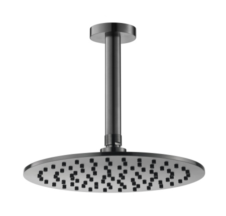Потолочный (кронштейн 15см) верхний душ 25см Benesque Lumiere 22010503 черный брашированный