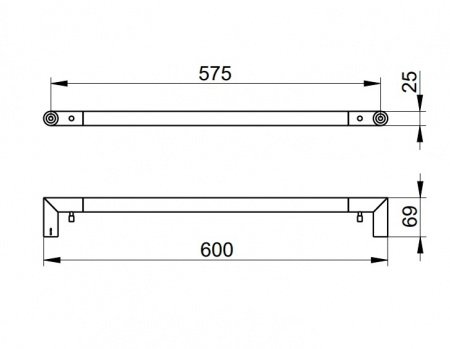 Полотенцедержатель 60см Keuco Reva 12801370600 черный матовый