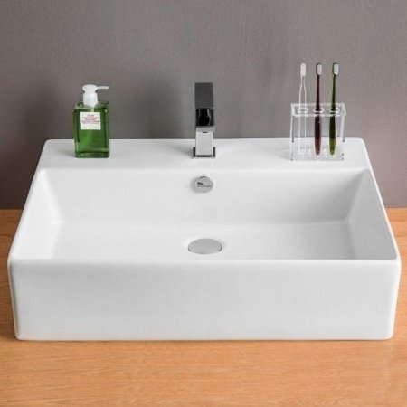 Раковина накладная 50см ArtCeram Quadro QUL002 белый
