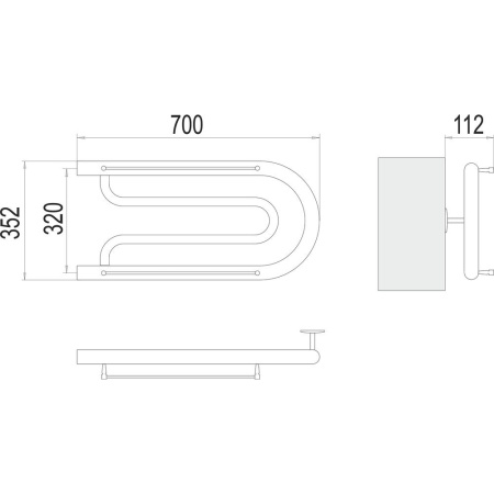 Полотенцесушитель водяной Terminus Фокстрот (1") БШ 320х70