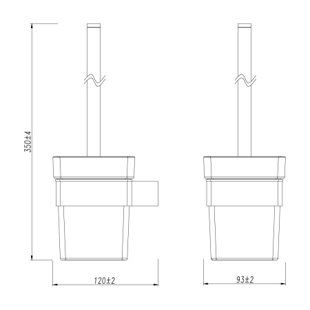 Ёршик для унитаза Lemark SMOOTH LINE 9762020 с держателем, чёрный матовый
