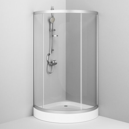 Душевой угол Am.Pm Bliss L 90x90x206 профиль хром, стекло прозрачное