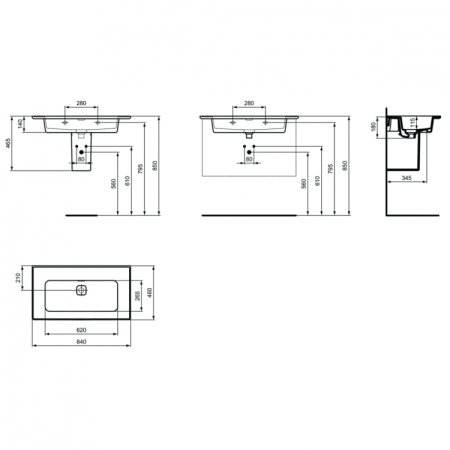 Раковина 84 см Ideal Standard STRADA II T363401