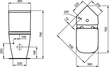 Унитаз напольный безободковый Ideal Standard i.life S T459601 без бачка и сиденья