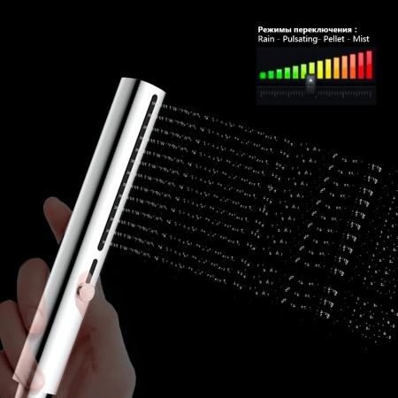 AQM8505CR Ручной душ микрофон 225 мм, 4 режима, слайдер, материал - сталь, цвет хром