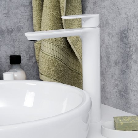 Смеситель для раковины WasserKraft Mindel 8503H белый матовый