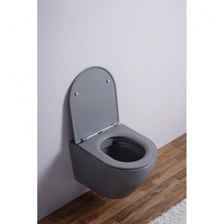 Унитаз подвесной Esbano AZALEA серый матовый, с сиденьем микролифт