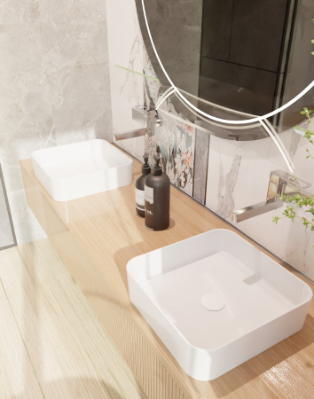 Раковина накладная 40см AQUAme AQM5008 белый