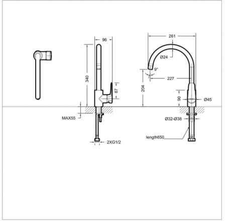 Смеситель для раковины Bravat Stream F13783C-2 хром