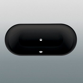 Стальная ванна Bette Oval 3466 180x80 встраиваемая, с покрытиями Glaze Plus анти-слип, черный матовый
