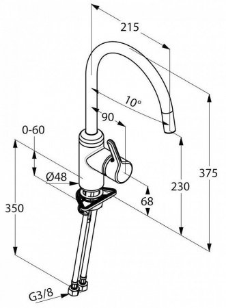 Смеситель для кухни Kludi Bingo Star 428039678 нержавеющая сталь