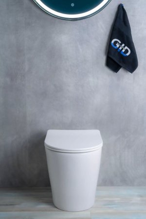 Унитаз приставной безободковый GID TRS-263 с сиденьем микролифт, белый