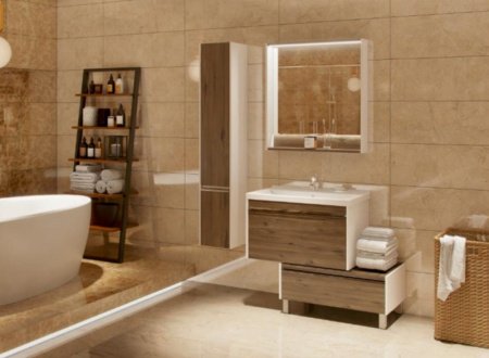 Тумба под раковину Акватон Капри 80 подвесная 1A230201KP010 Белая