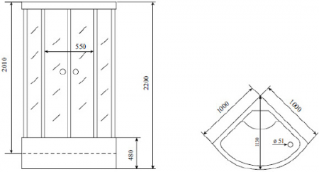 Душевая кабина Timo Lux T-7700 P 100x100x220 профиль хром глянцевый, стекло прозрачное
