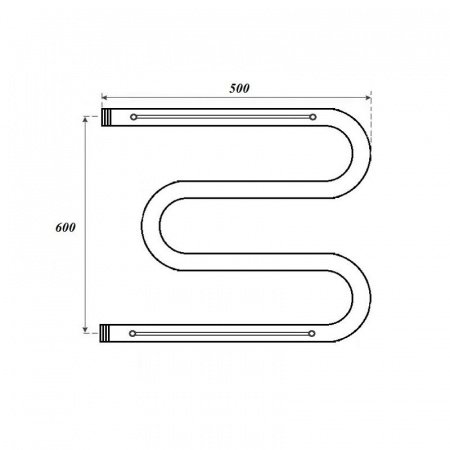 Полотенцесушитель водяной Point PN38665P 600x500 М-образный с полкой, хром