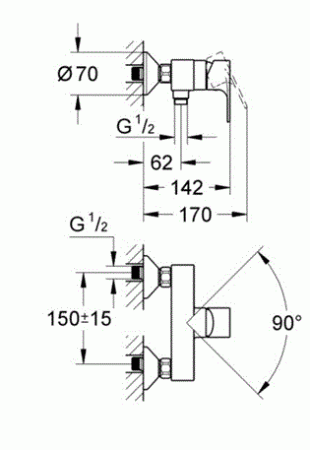 Смеситель для душа Grohe Vigour Clivia 75143026 хром