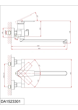 Смеситель на борт ванны D&K Bayern.Fürth DA1523308, белый матовый