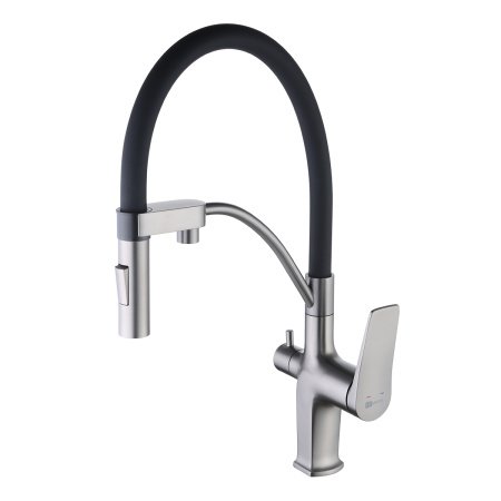 Смеситель для кухни с подключением фильтра Lemark Bronx LM3761GM графит