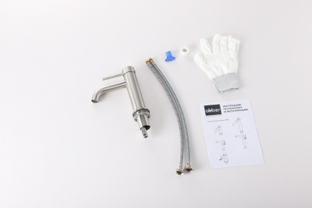 Смеситель ABBER Wasser Kreis 316 AF8110BST для раковины, сталь брашированная