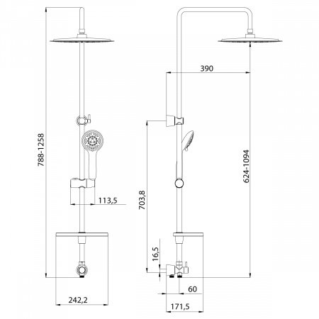 Душевая стойка Lemark Tropic LM8802C хром