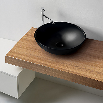 Раковина накладная 46см Kerasan Ciotola 430331 черный матовый