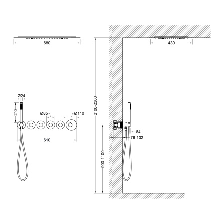 Встраиваемая душевая система с термостатом Timo Saona SX-2319/19SM никель