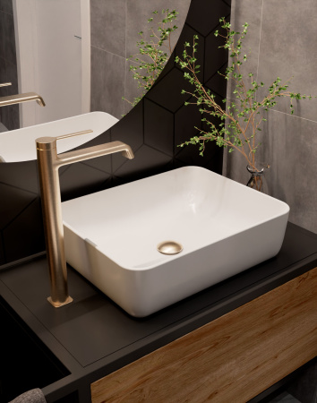 Смеситель для раковины AQUAme Asti AQM6414BG золото матовое