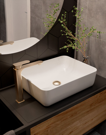 Смеситель для раковины AQUAme Monza AQM6314BG золото матовое