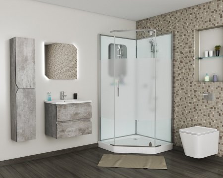 Душевая кабина Grossman GR171D 90x90x205 профиль хром, стекло прозрачное/матовое