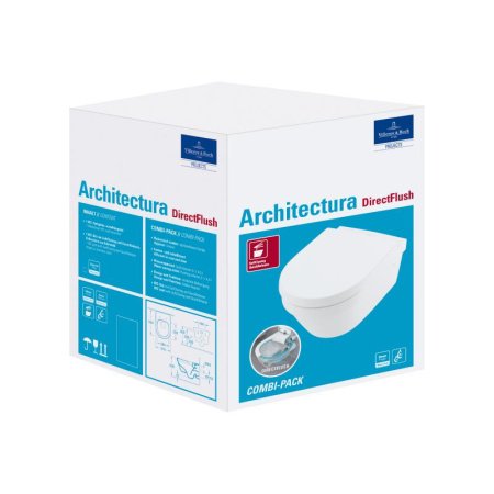 Унитаз подвесной безободковый Villeroy&Boch Architectura Pack 4694HR01 с сиденьем микролифт