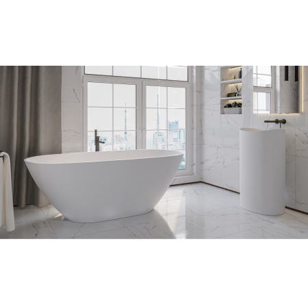 Ванна WHITECROSS Onyx D 160x75 (белый мат) иск. камень