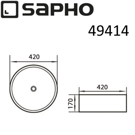 Раковина накладная 41см SAPHO RING 49414 белый