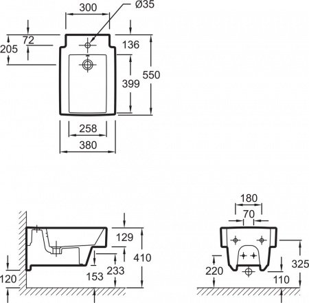 Биде подвесное Jacob Delafon Terrace EMA0002