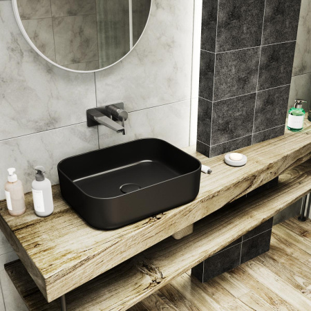 Раковина накладная 50см Point Меркурий PN43832BM черный матовый