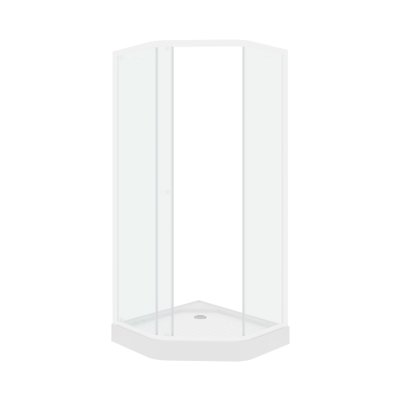Душевой угол Parly 90x90x197 профиль белый, стекло прозрачное
